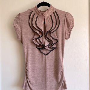 Heart Soul stretchy short sleeve top with ruffles